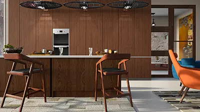 Cocina integral color café